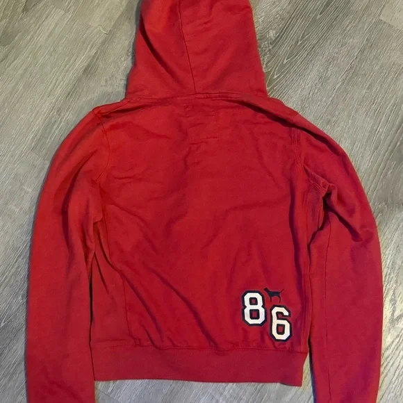 Pink Victoria secret women’s large university zip up red hoodie - Picture 6 of 7
